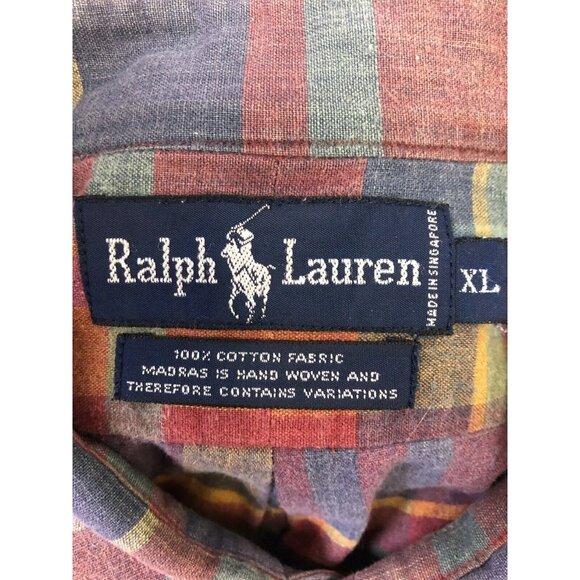 Ralph Lauren Men's XL Multicolor Plaid 100% Cotton Button-Down Shirt - Picture 5 of 5
